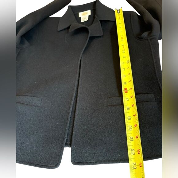 Talbots Black Wool Blazer Jacket Open Front Old Money Womens Size 8 - Picture 8 of 9